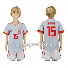 Completo Calcio Spagna Sergio Ramos 15 Bambino Divisa Trasferta Mondiali 2018